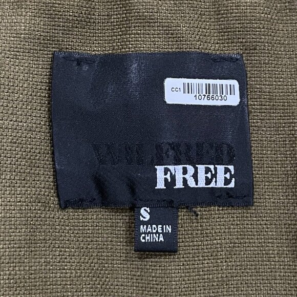 Wilfred Free Aritzia Vest Womens Small Linen Blend Military‎ Utility Layer Green - Picture 4 of 11